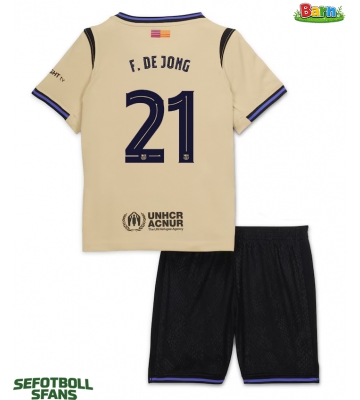 Barcelona Frenkie de Jong #21 Bortaställ Barn 2025-26 Kortärmad (+ Korta byxor)